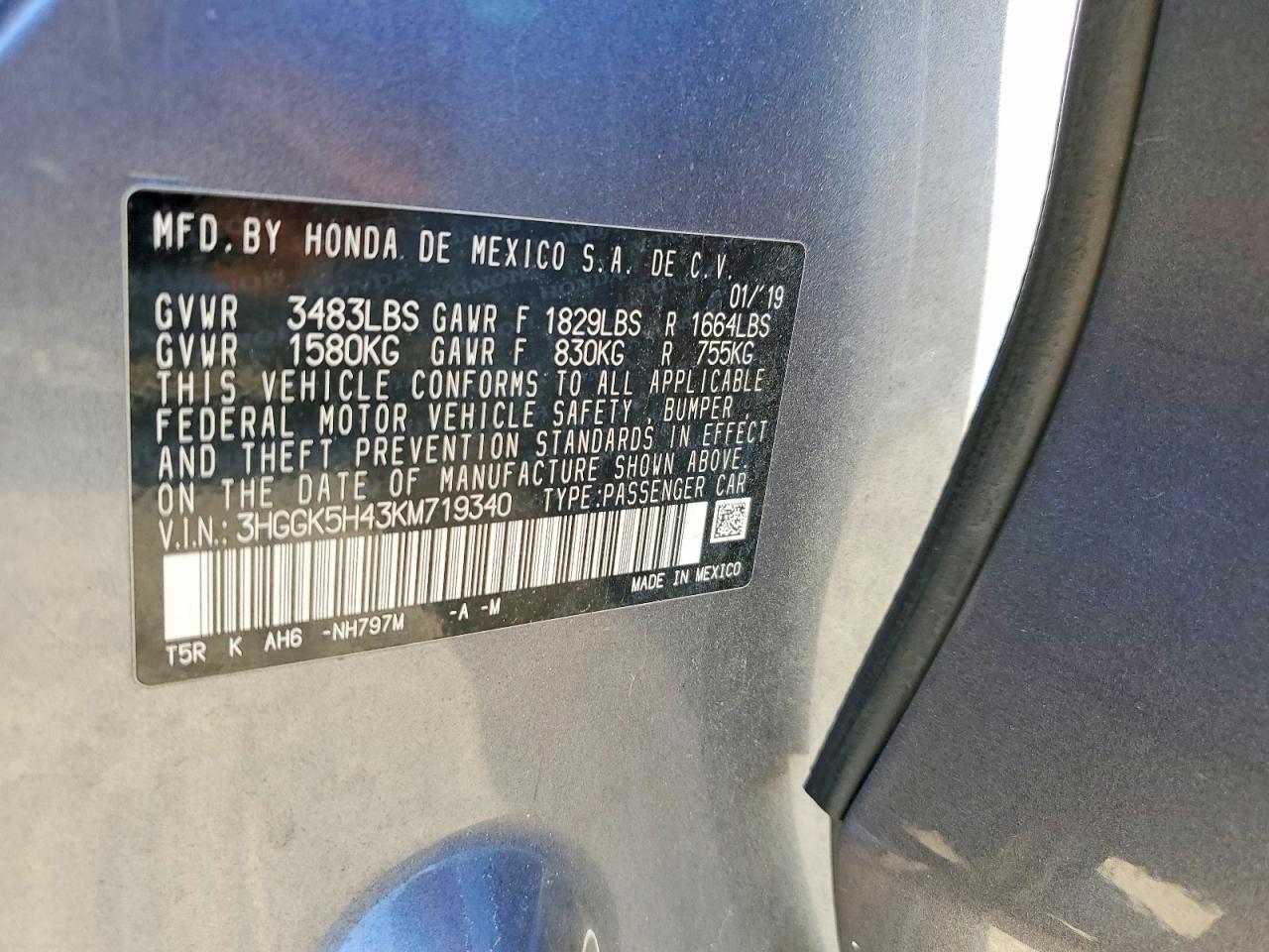 2019 HONDA FIT LX photo 12