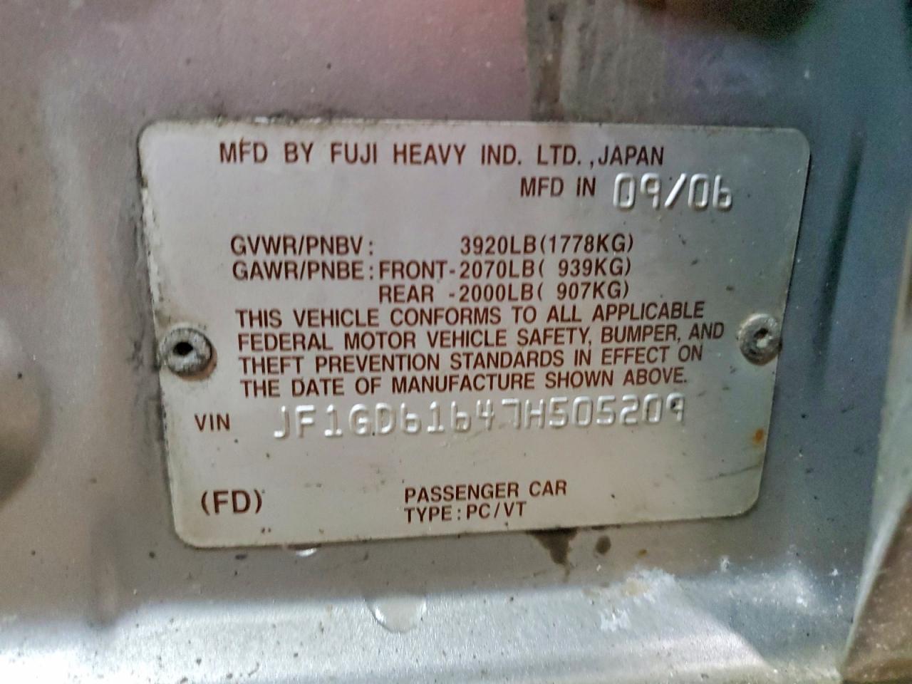 2007 SUBARU IMPREZA 2.5I photo 25