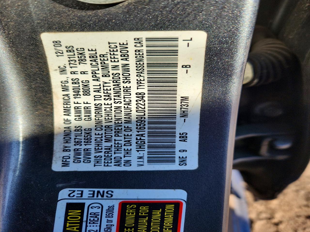 2009 HONDA CIVIC LX photo 23