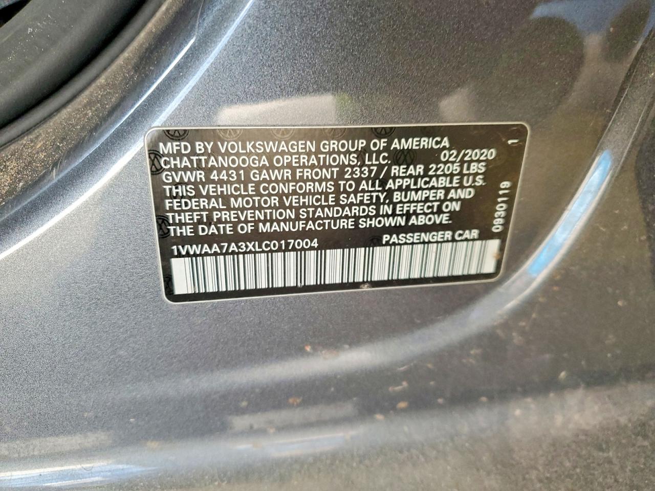 2020 VOLKSWAGEN PASSAT S photo 12