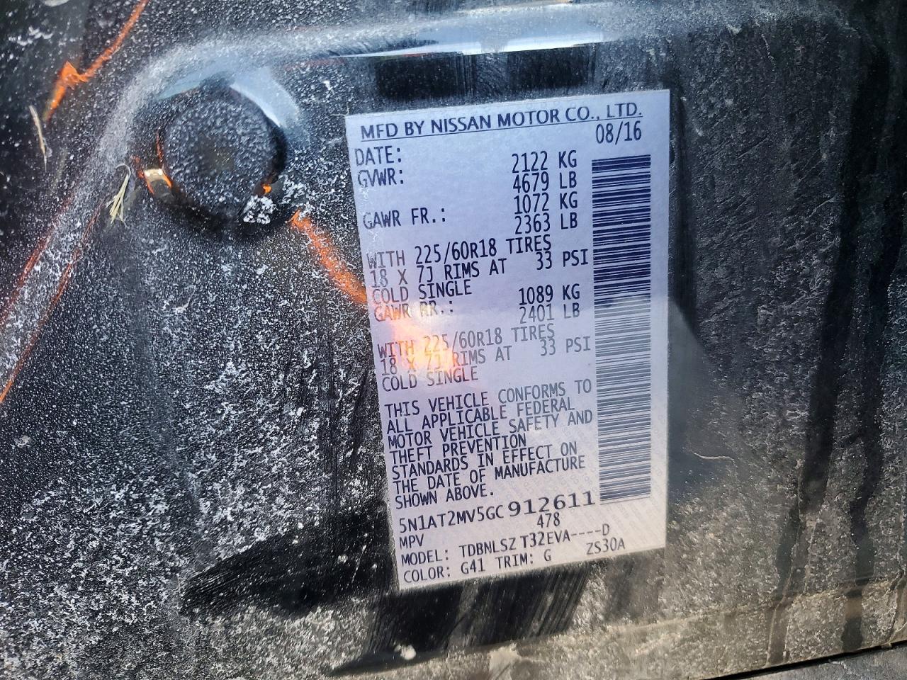 2016 NISSAN ROGUE SL photo 40