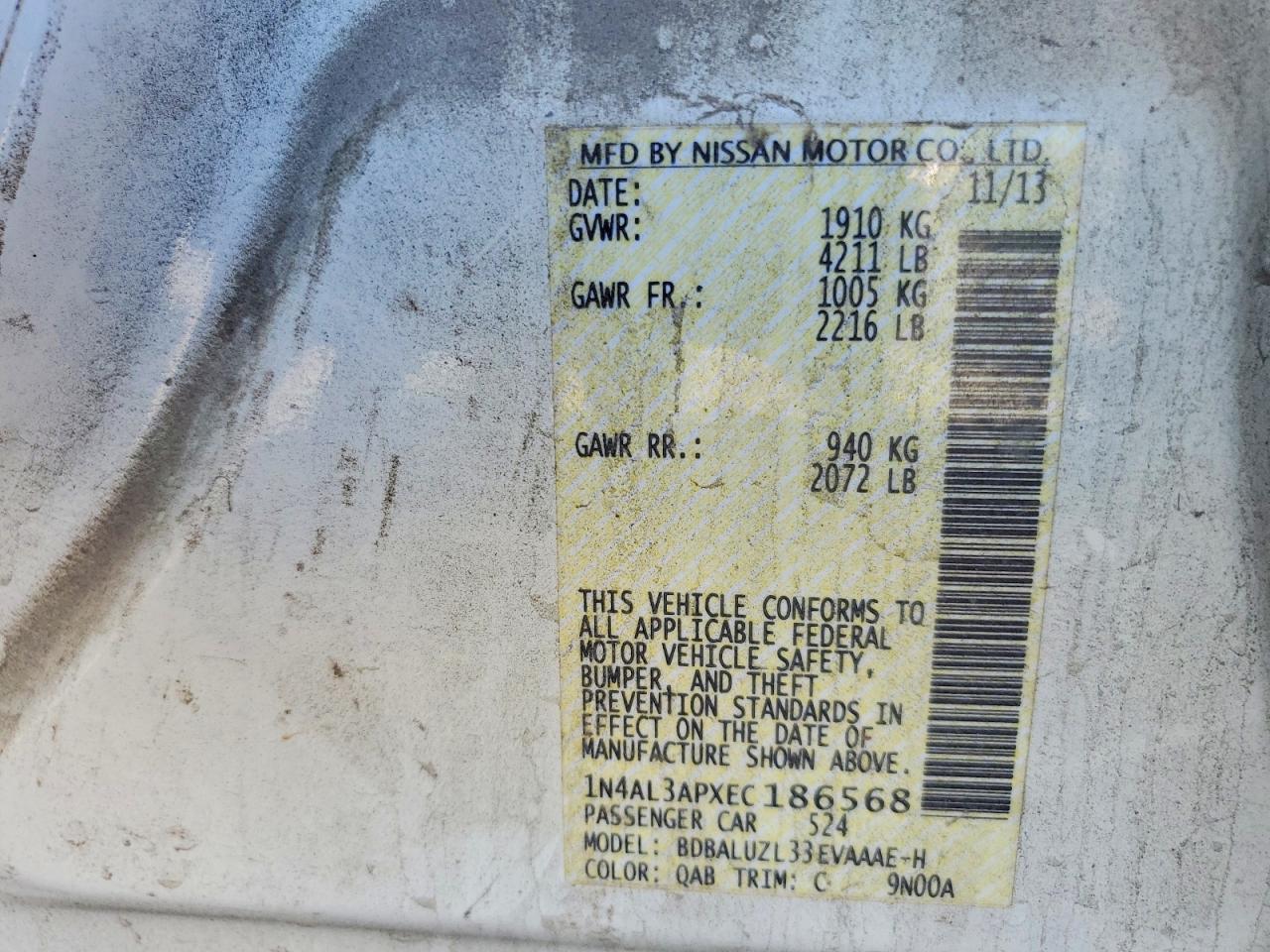 2014 NISSAN ALTIMA 2.5 photo 12