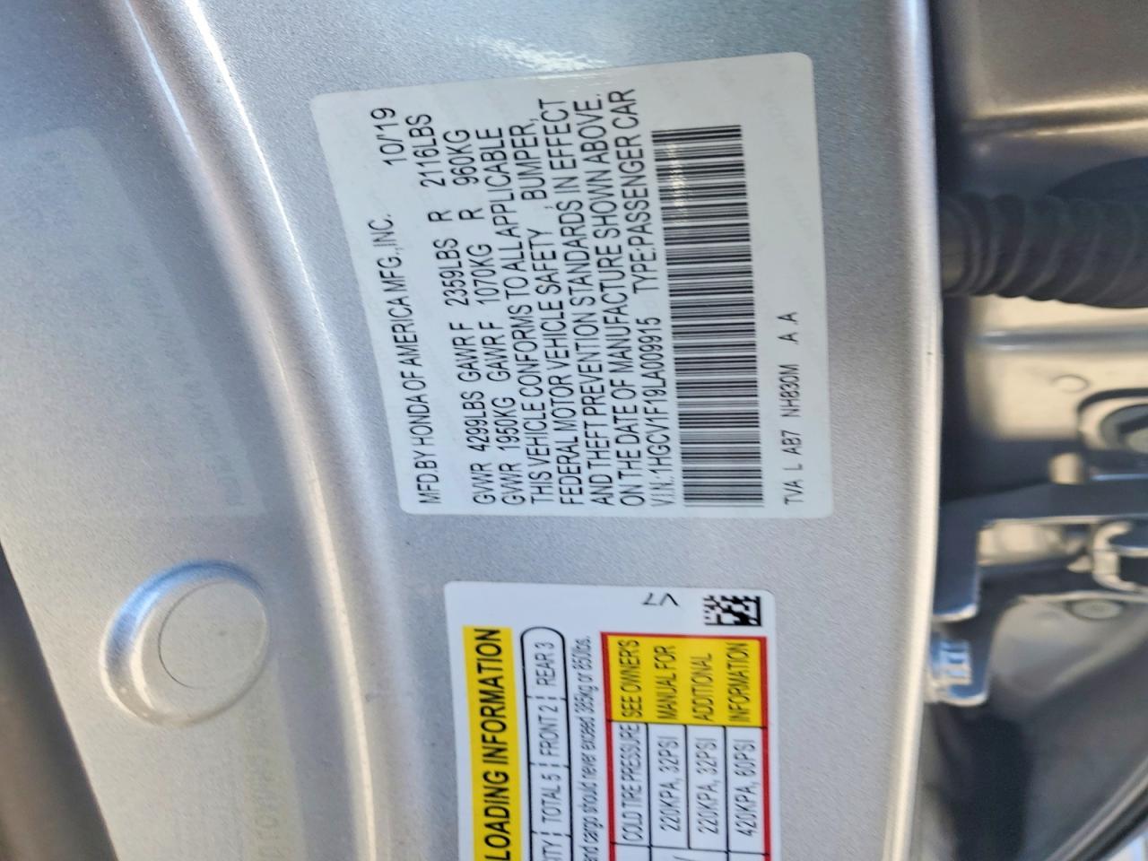 2020 HONDA ACCORD LX photo 12