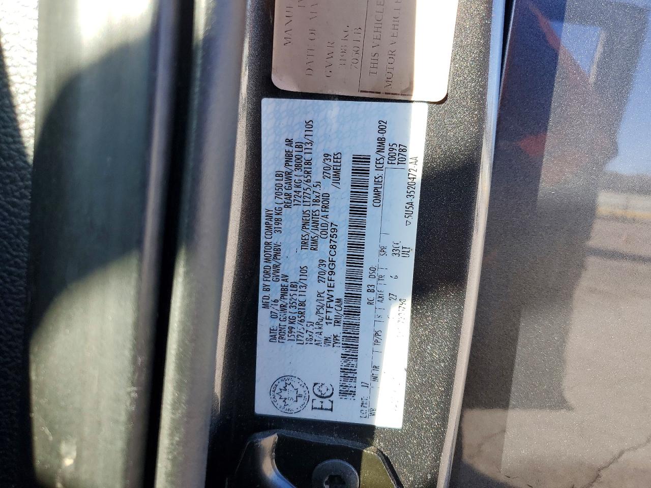2016 FORD F150 SUPERCREW photo 21