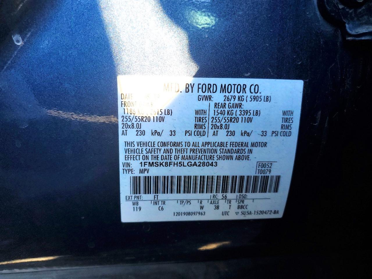 2020 FORD EXPLORER LIMITED photo 27