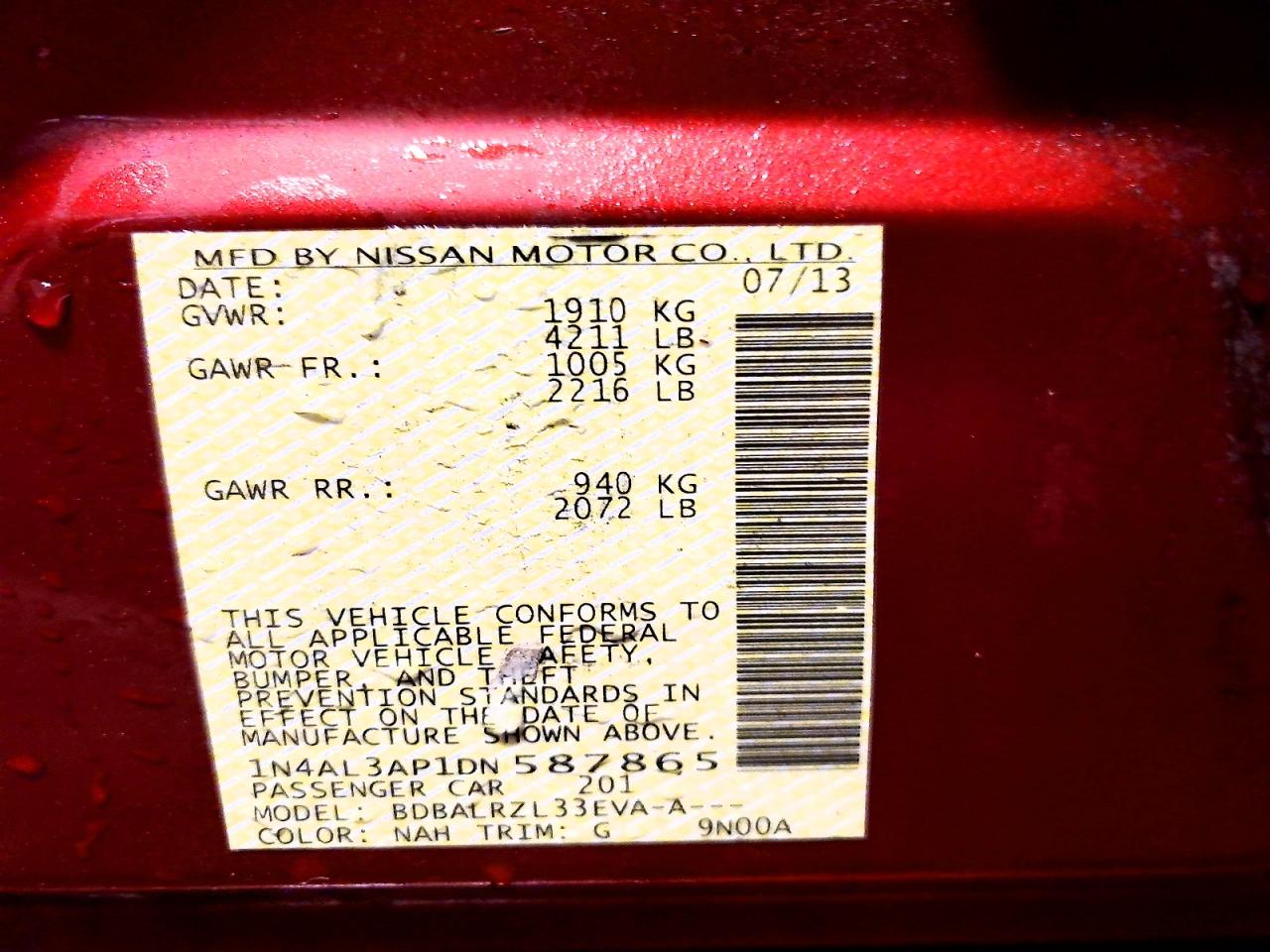 2013 NISSAN ALTIMA 2.5 photo 23