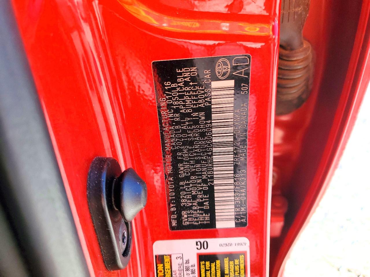 2016 TOYOTA COROLLA L photo 25