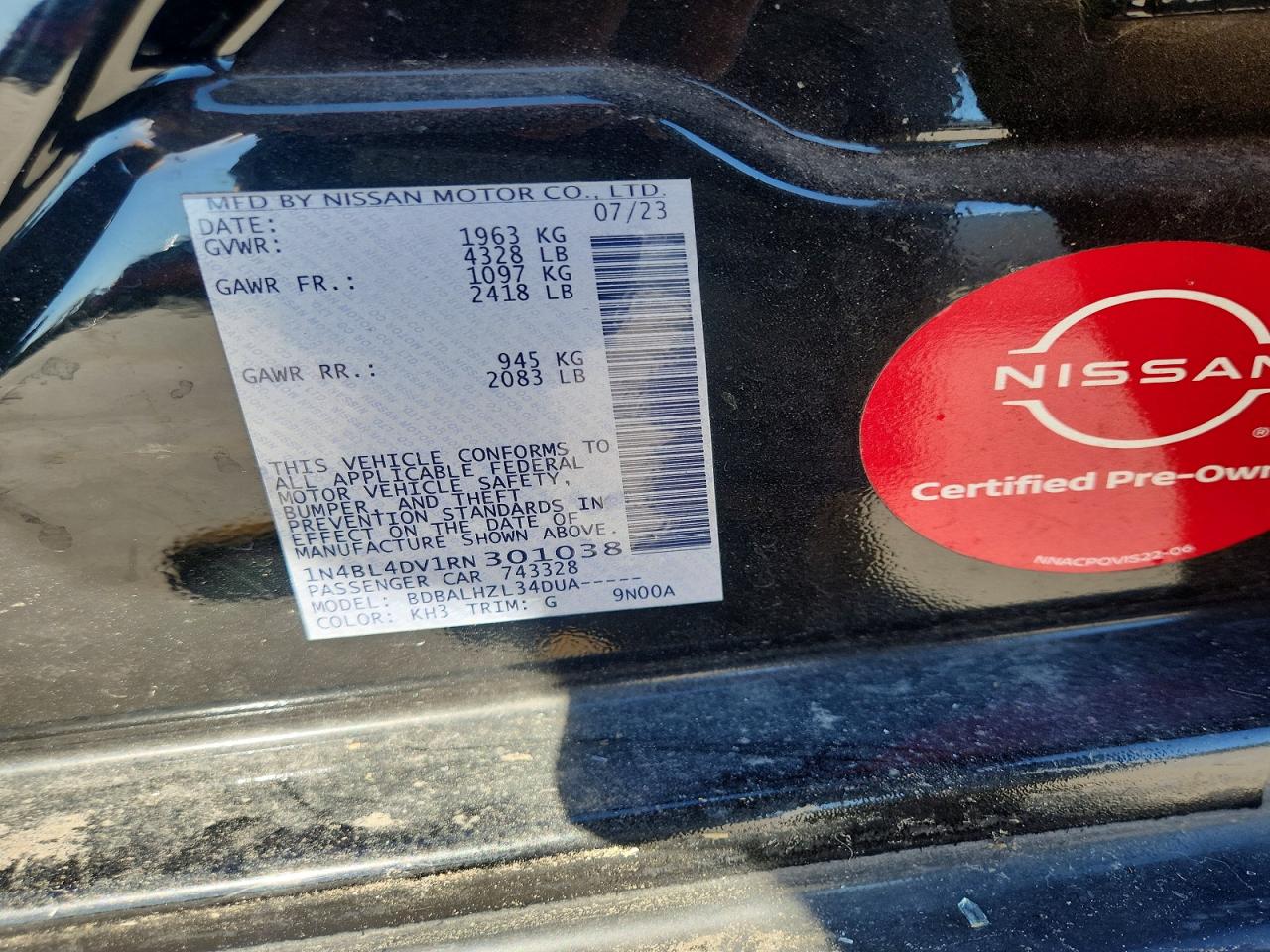 2024 NISSAN ALTIMA SV photo 23