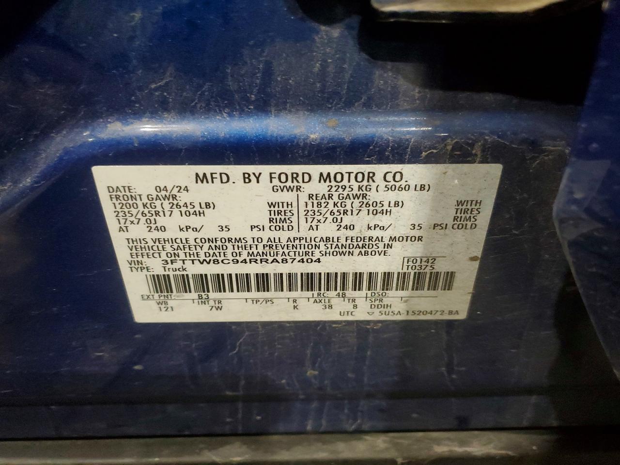 2024 FORD MAVERICK XLT TREMOR photo 23