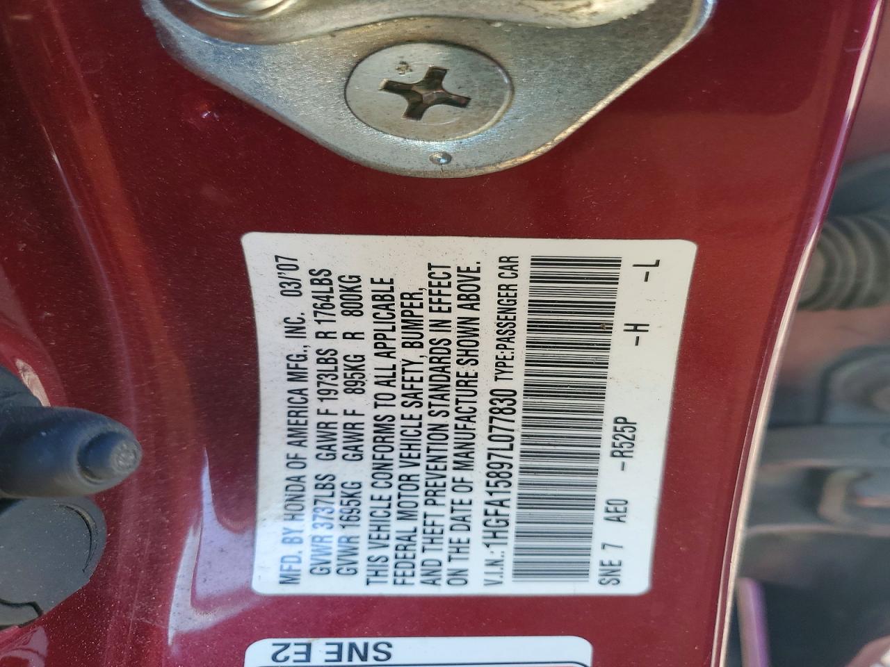 2007 HONDA CIVIC EX photo 34