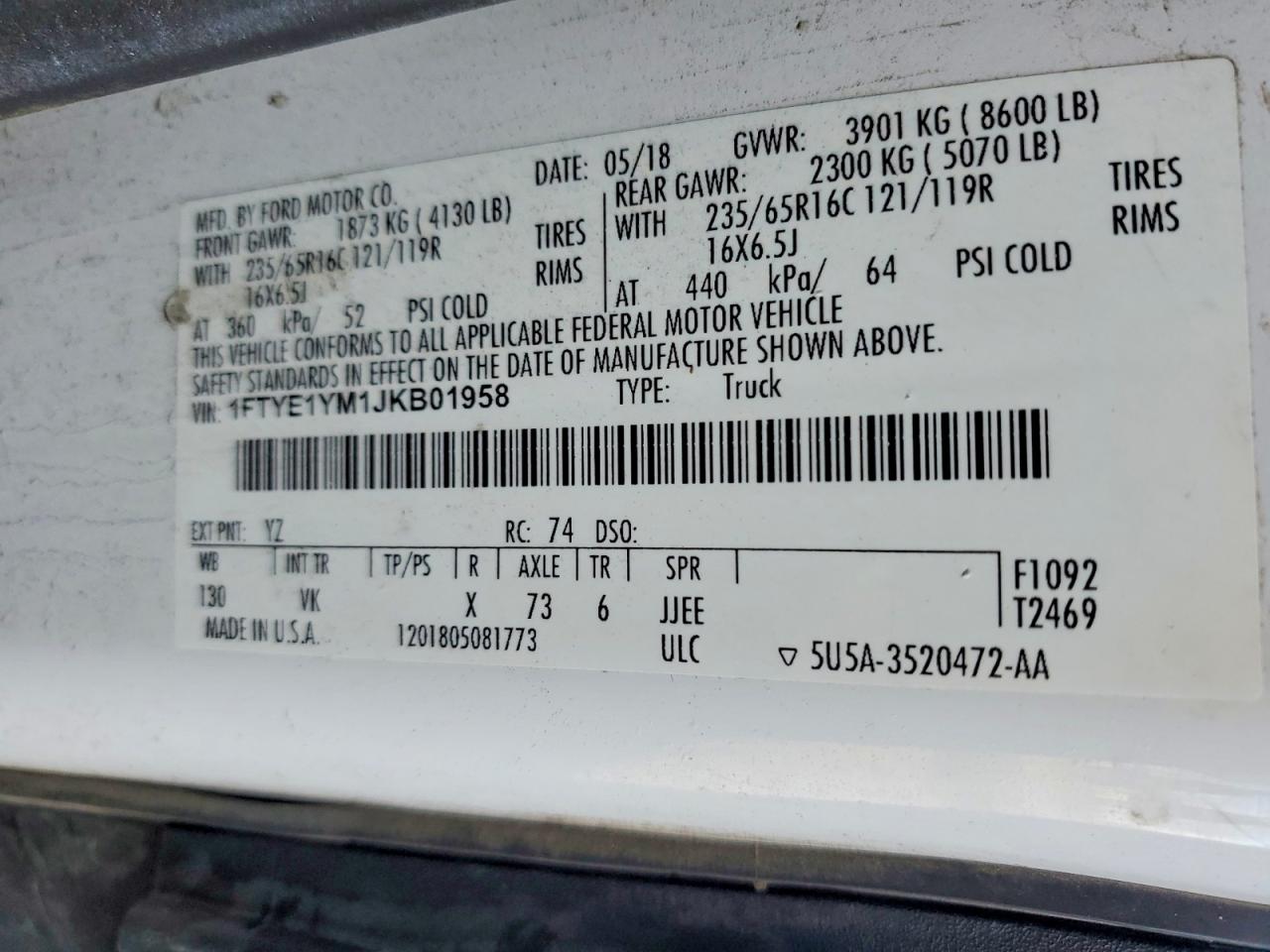 2018 FORD TRANSIT 150 UTILITY / SERVICE VAN photo 25