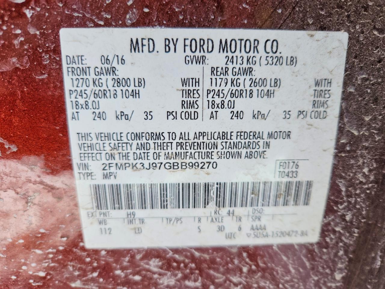2016 FORD EDGE SEL photo 25