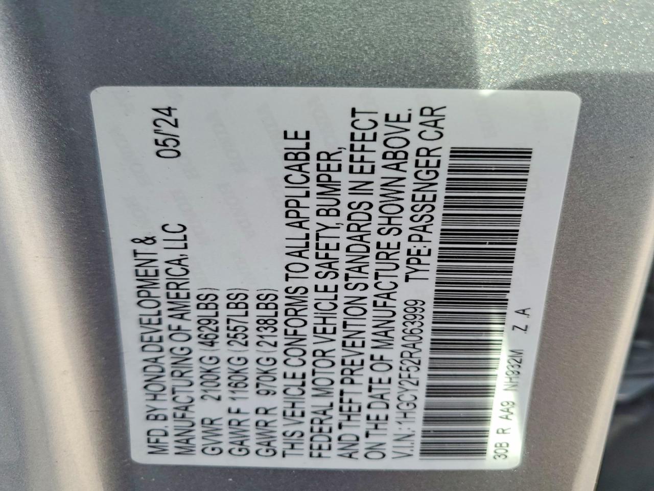 2024 HONDA ACCORD HYBRID SPORT photo 34