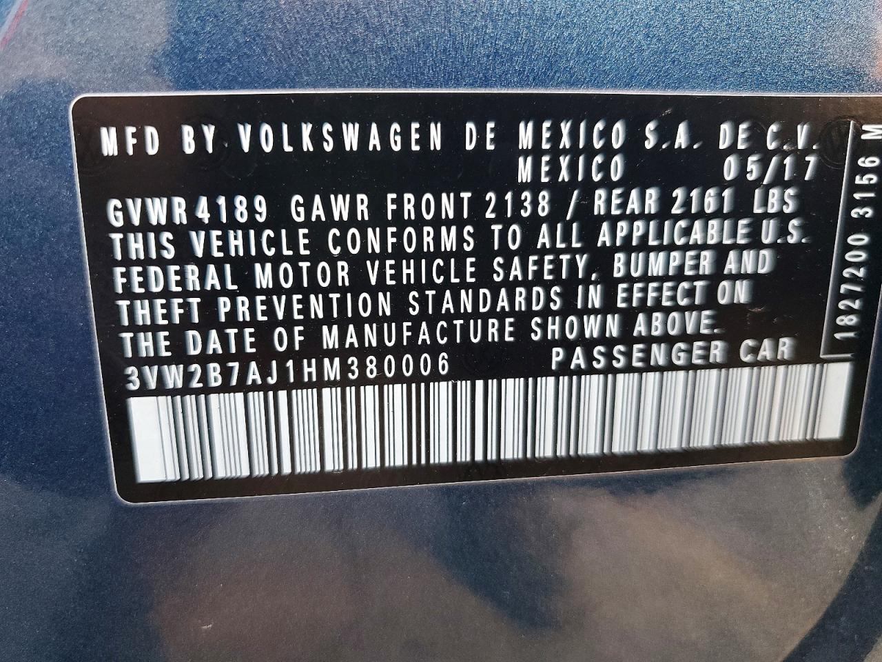 2017 VOLKSWAGEN JETTA S photo 34