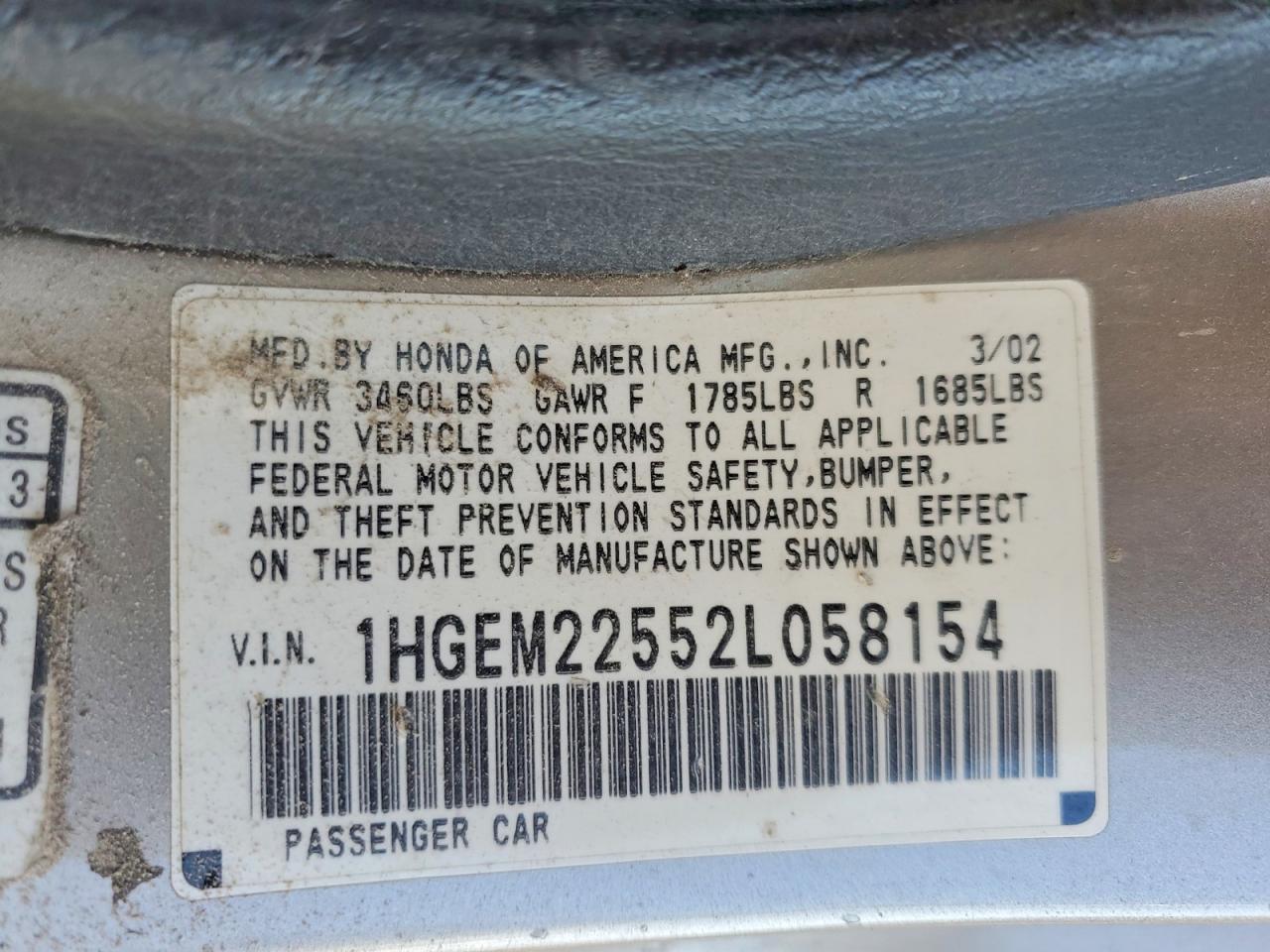 2002 HONDA CIVIC LX photo 13