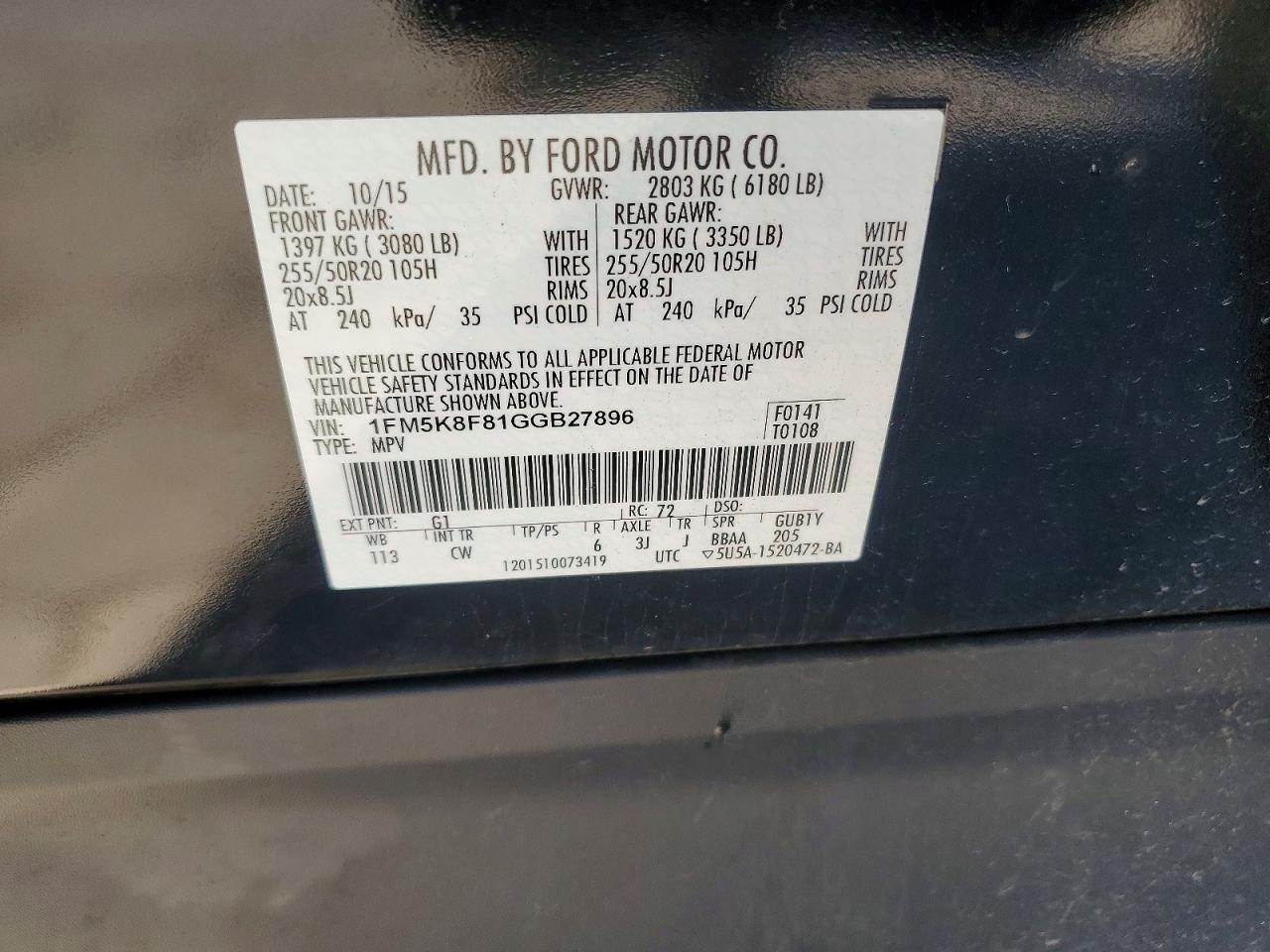 2016 FORD EXPLORER LIMITED photo 25