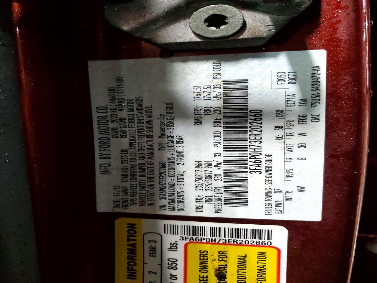 2014 FORD FUSION SE photo 34