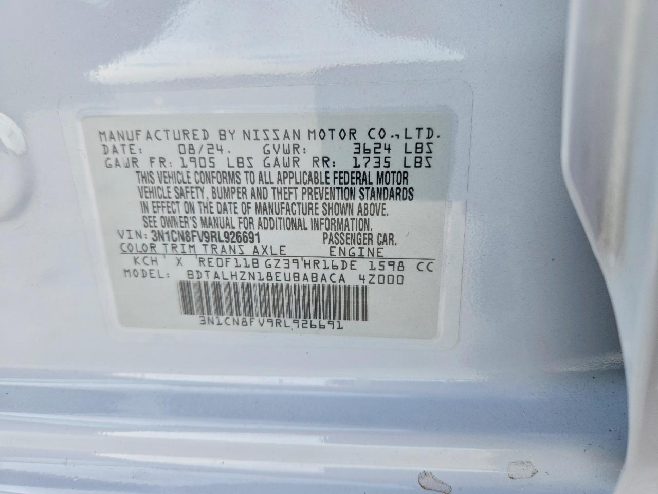 2024 NISSAN VERSA SR photo 12