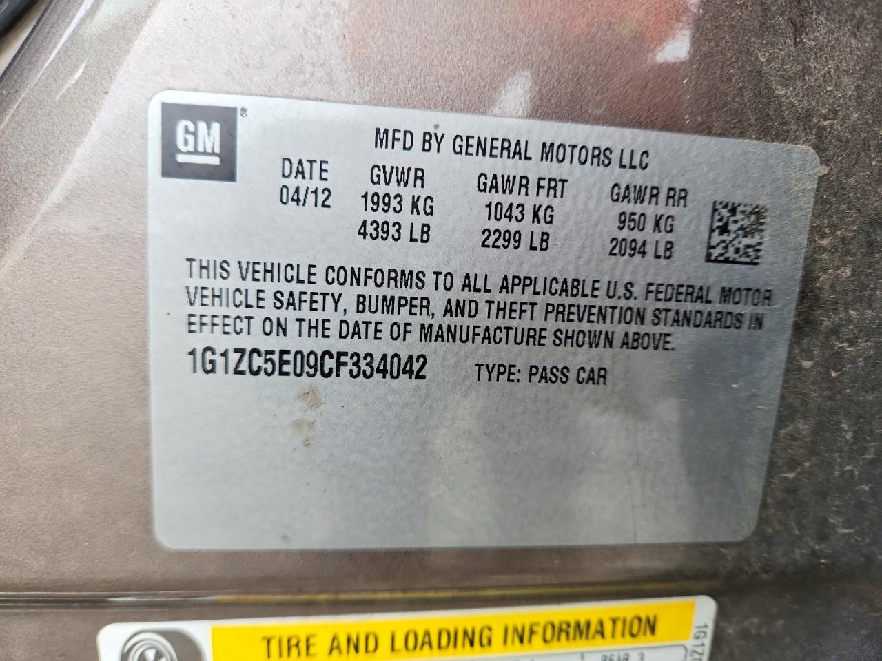 2012 CHEVROLET MALIBU 1LT photo 25