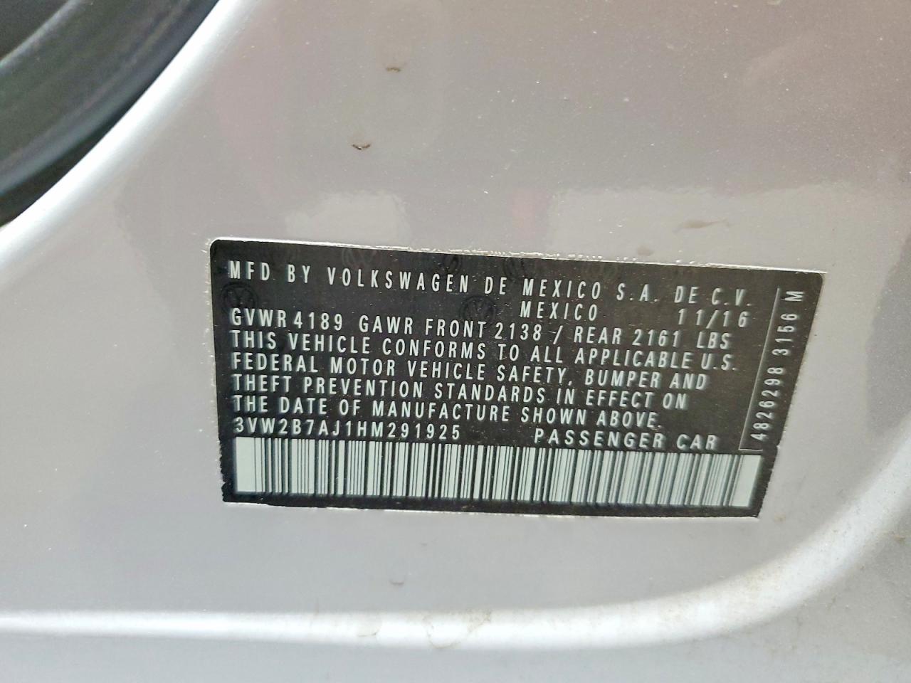 2017 VOLKSWAGEN JETTA S photo 12