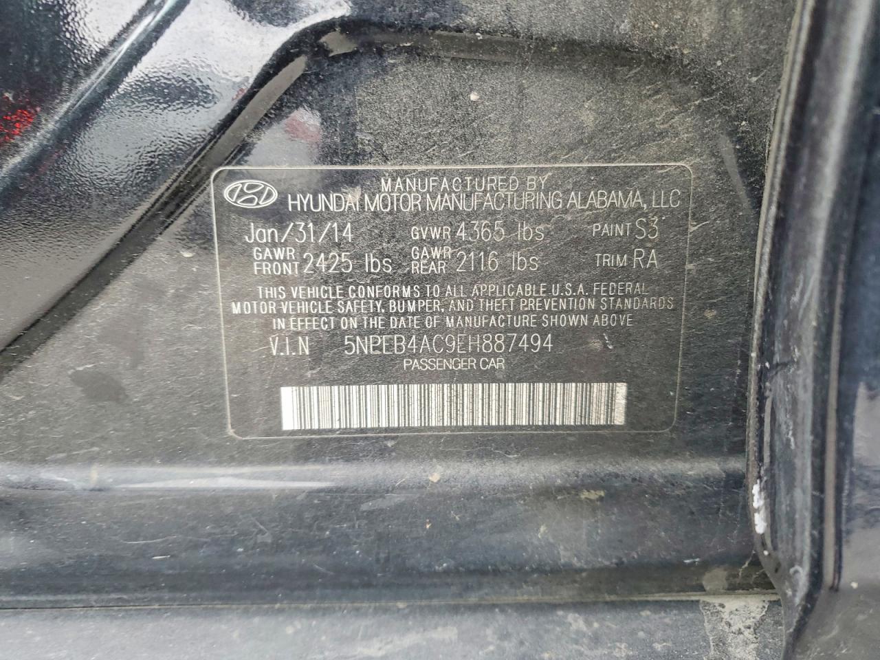 2014 HYUNDAI SONATA GLS photo 34
