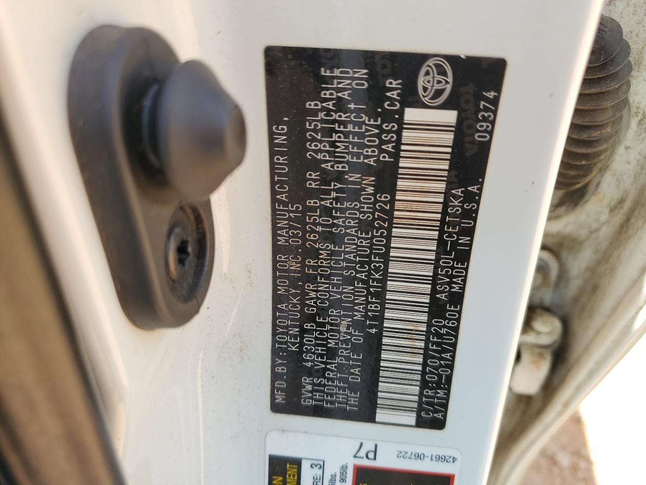 2015 TOYOTA CAMRY photo 23
