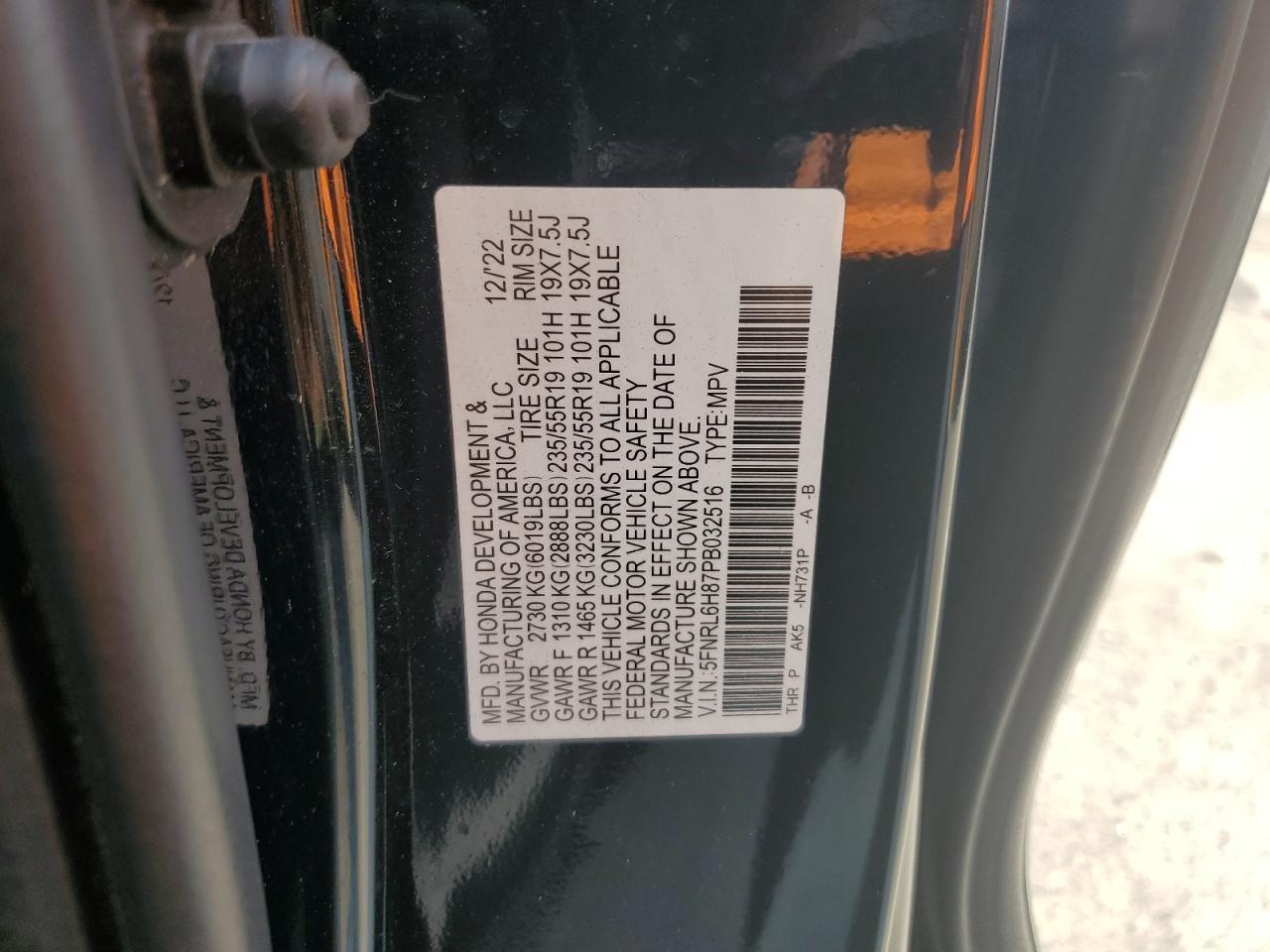 2023 HONDA ODYSSEY TOURING photo 37