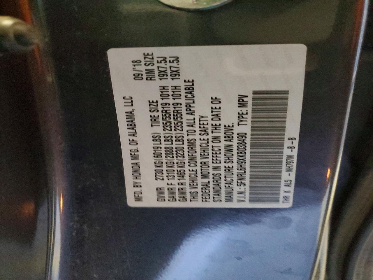 2019 HONDA ODYSSEY ELITE photo 14