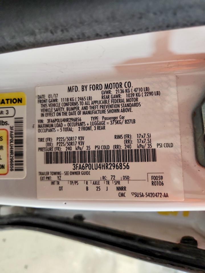 2017 FORD FUSION SE HYBRID photo 12