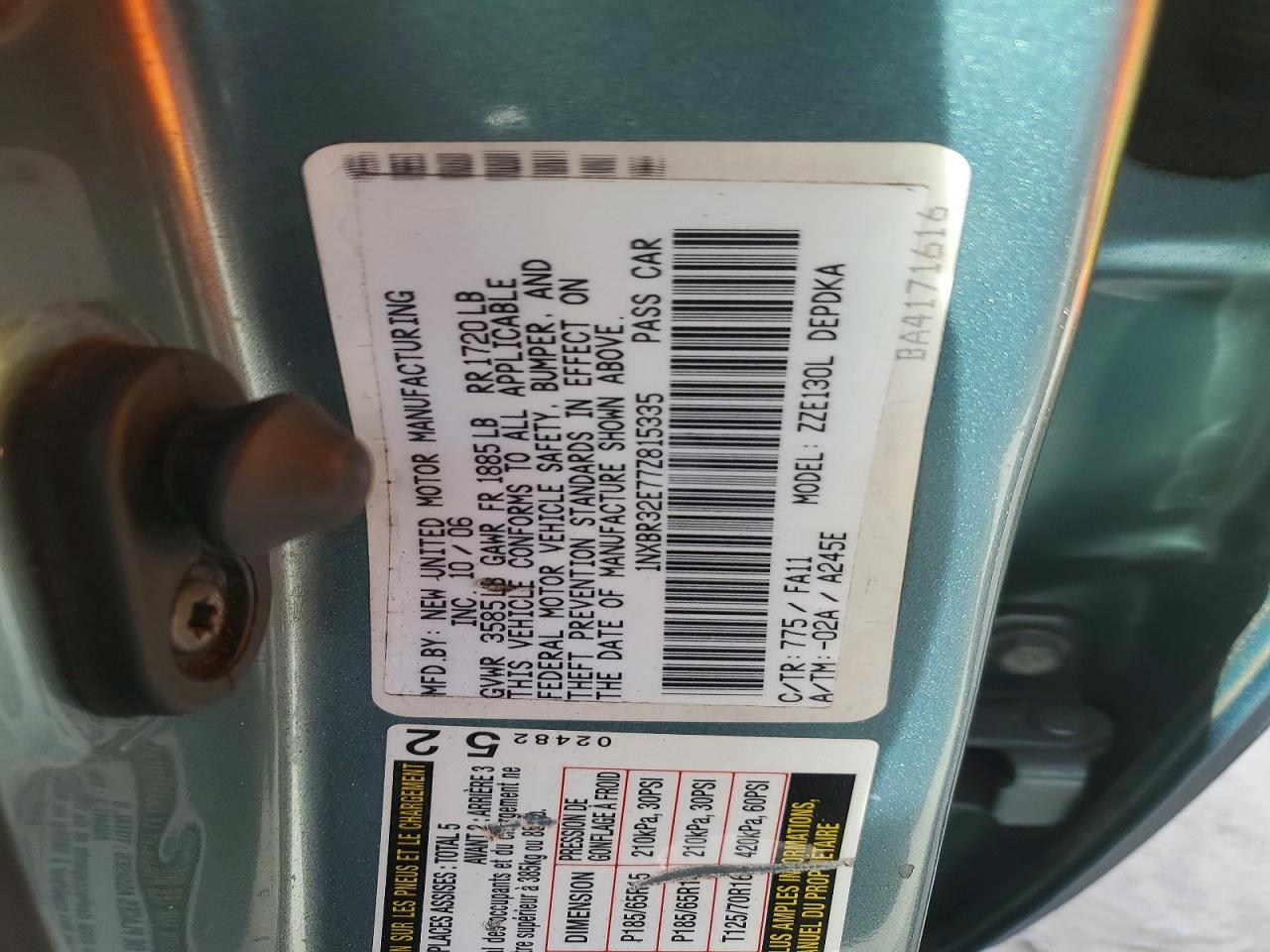2007 TOYOTA COROLLA CE photo 12