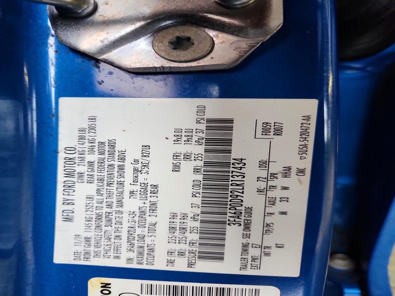 2020 FORD FUSION TITANIUM photo 23