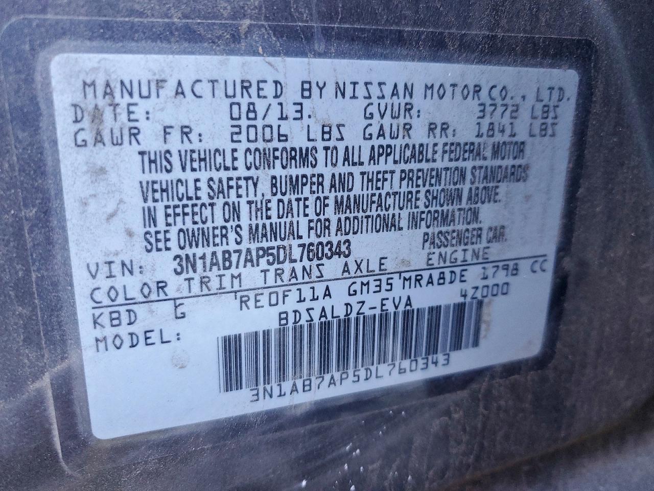 2013 NISSAN SENTRA S photo 12