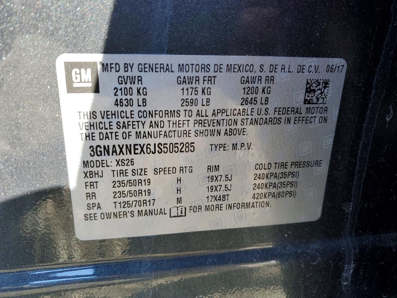 2018 CHEVROLET EQUINOX PREMIER photo 37