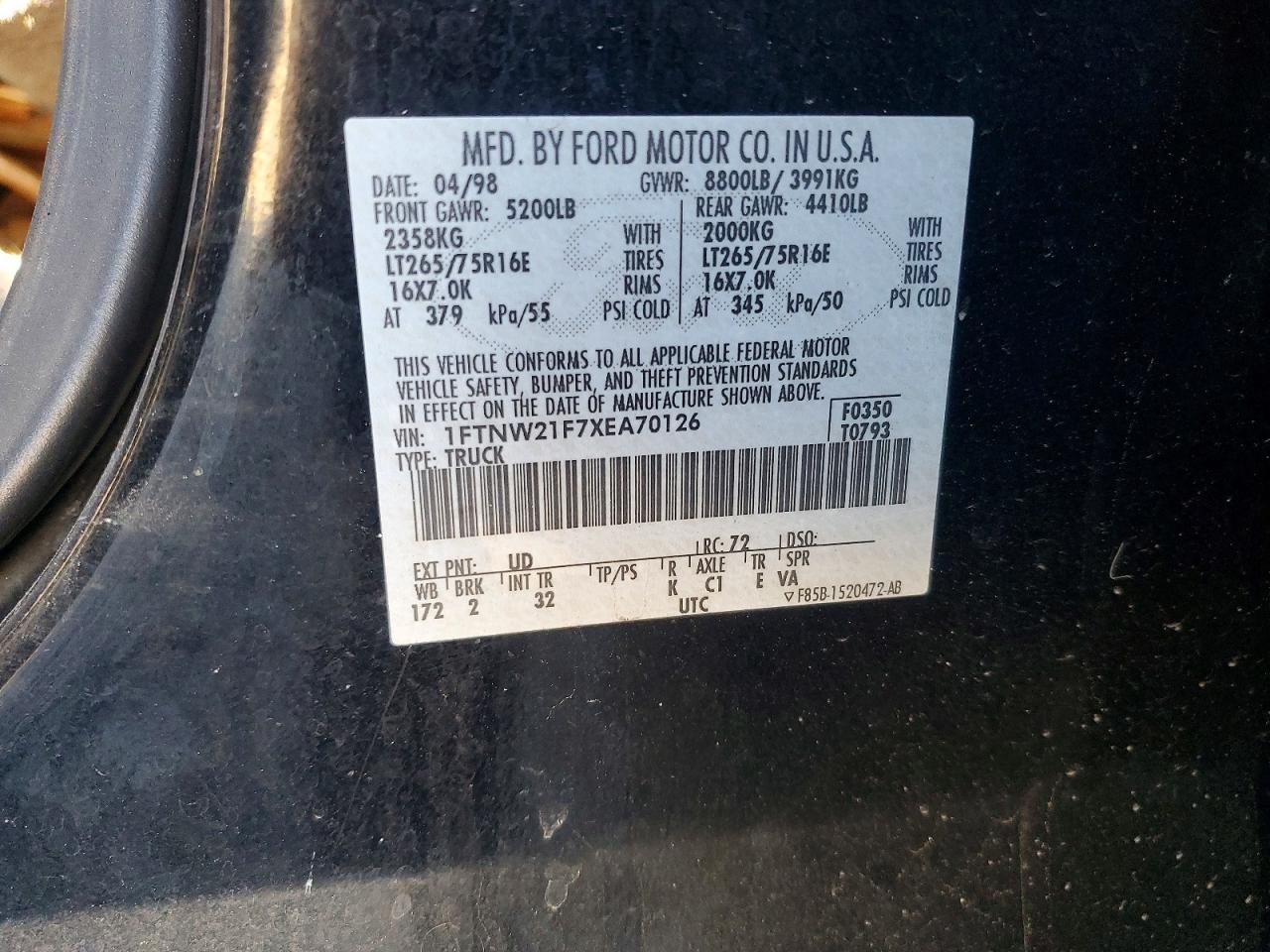 1999 FORD F250 SUPER DUTY photo 34