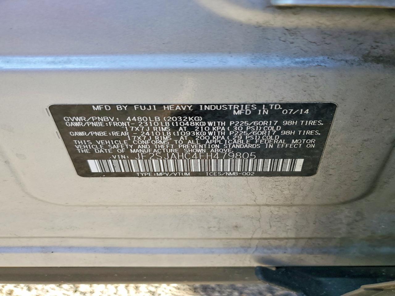 2015 SUBARU FORESTER 2.5I LIMITED photo 37