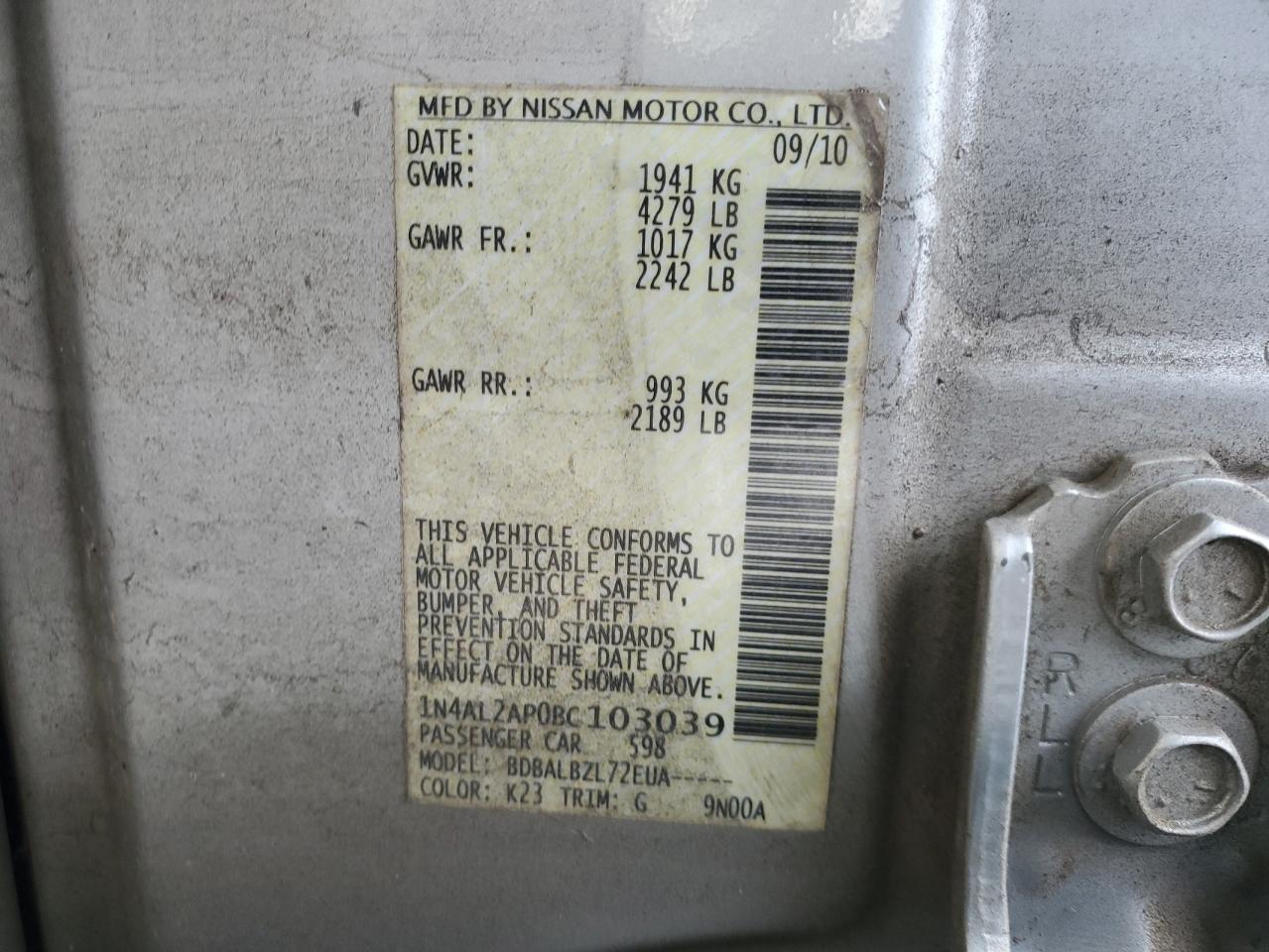 2011 NISSAN ALTIMA 2.5 photo 23