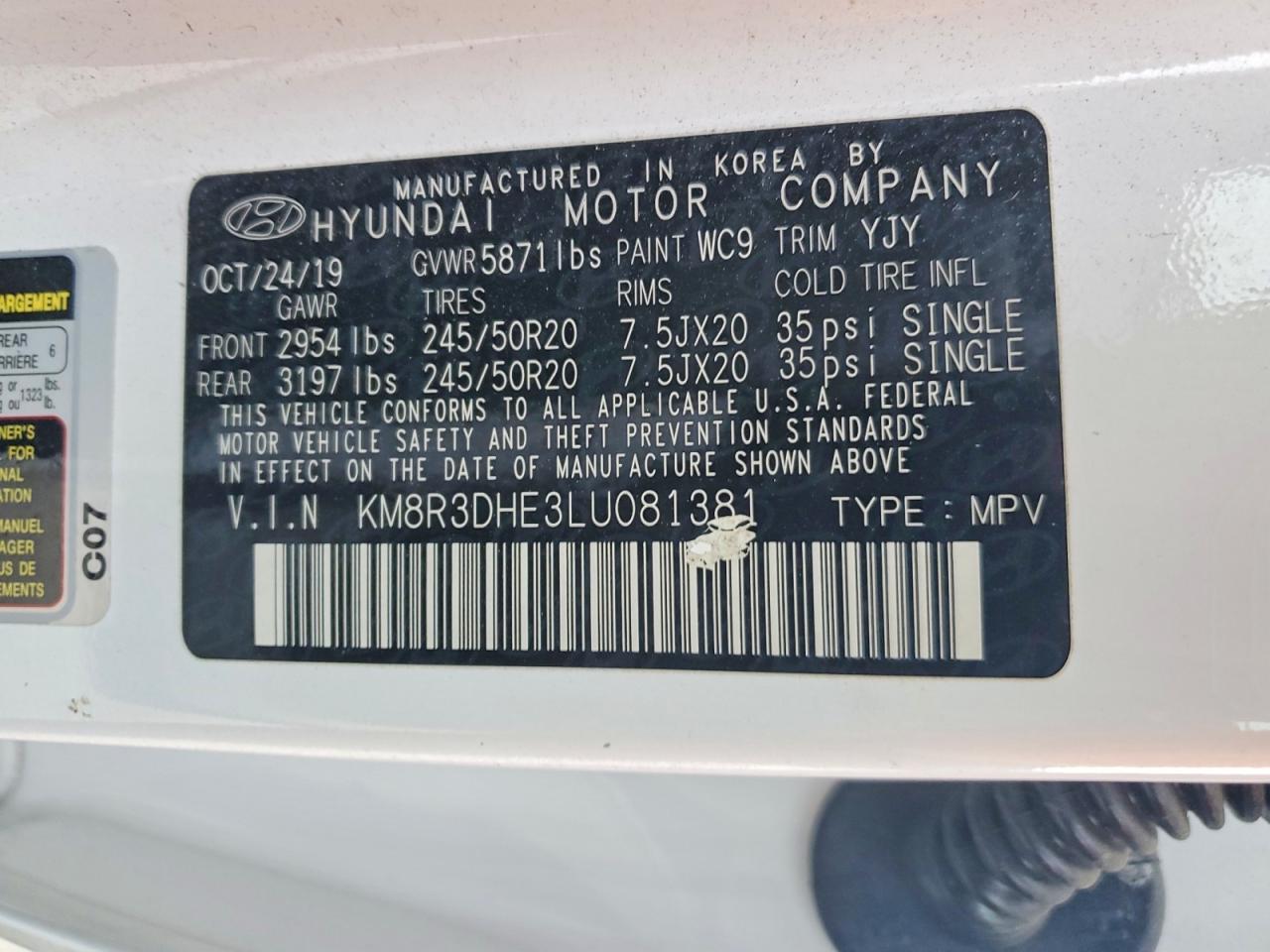 2020 HYUNDAI PALISADE SEL photo 13