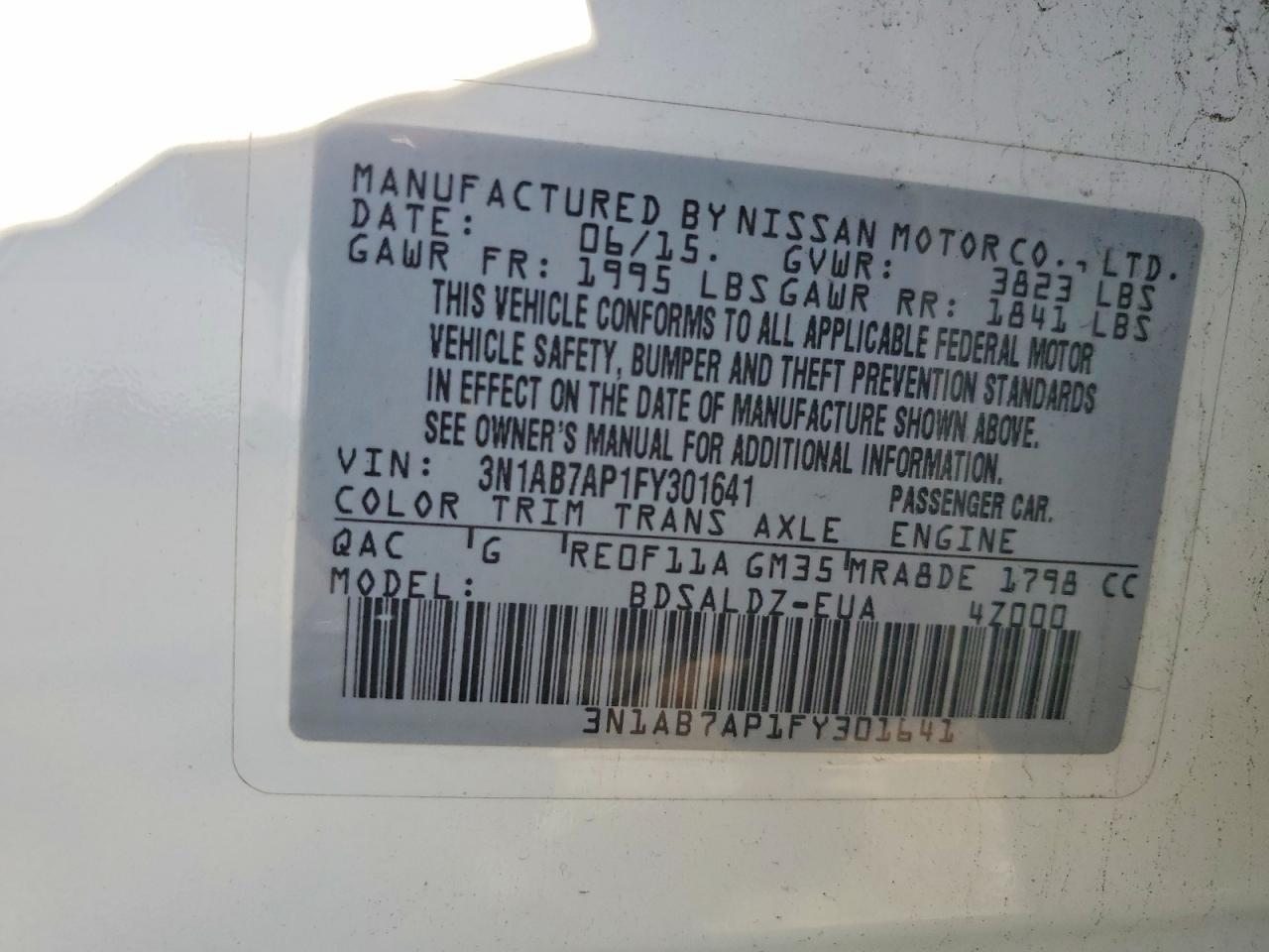 2015 NISSAN SENTRA S photo 49