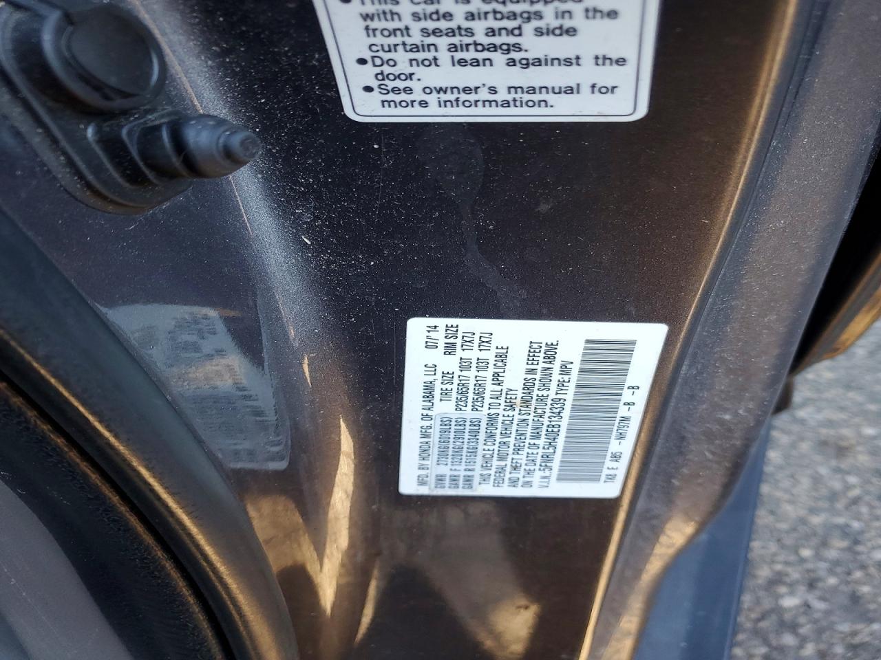 2014 HONDA ODYSSEY EX photo 13