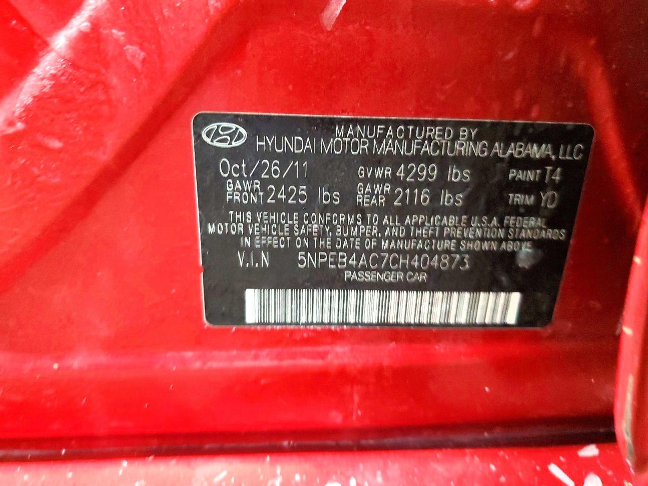 2012 HYUNDAI SONATA GLS photo 23