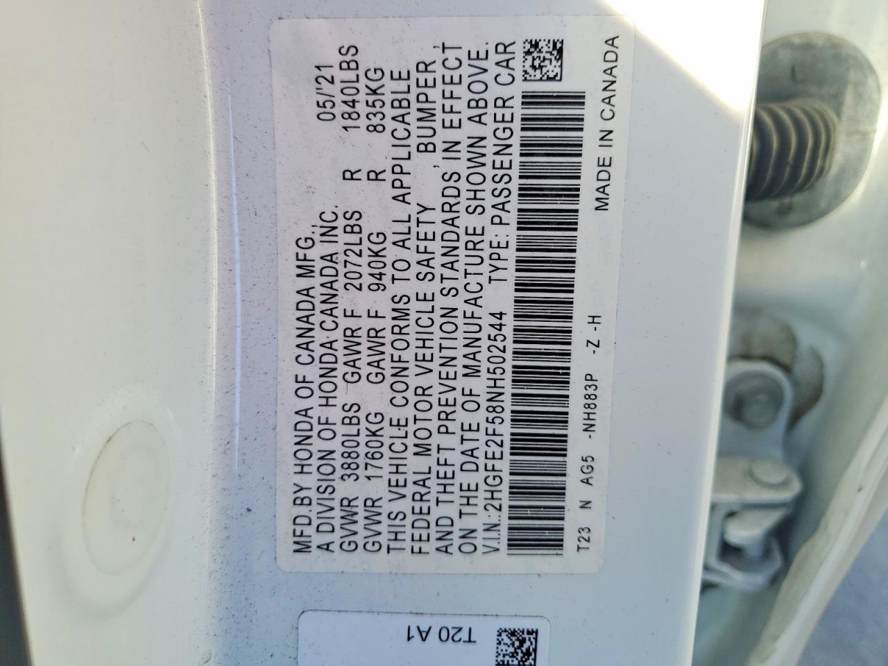 2022 HONDA CIVIC SPORT photo 12