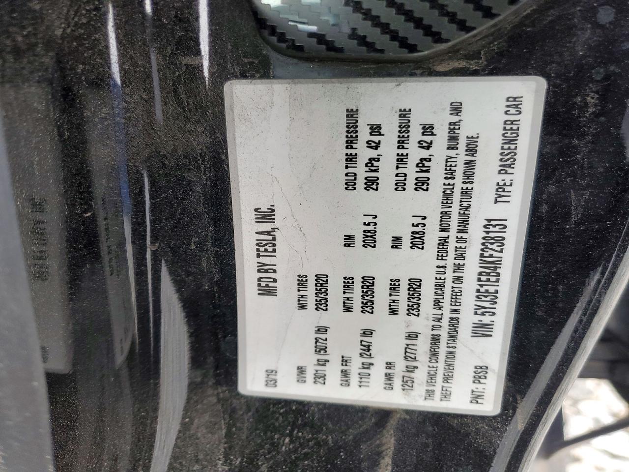 2019 TESLA MODEL 3 photo 23