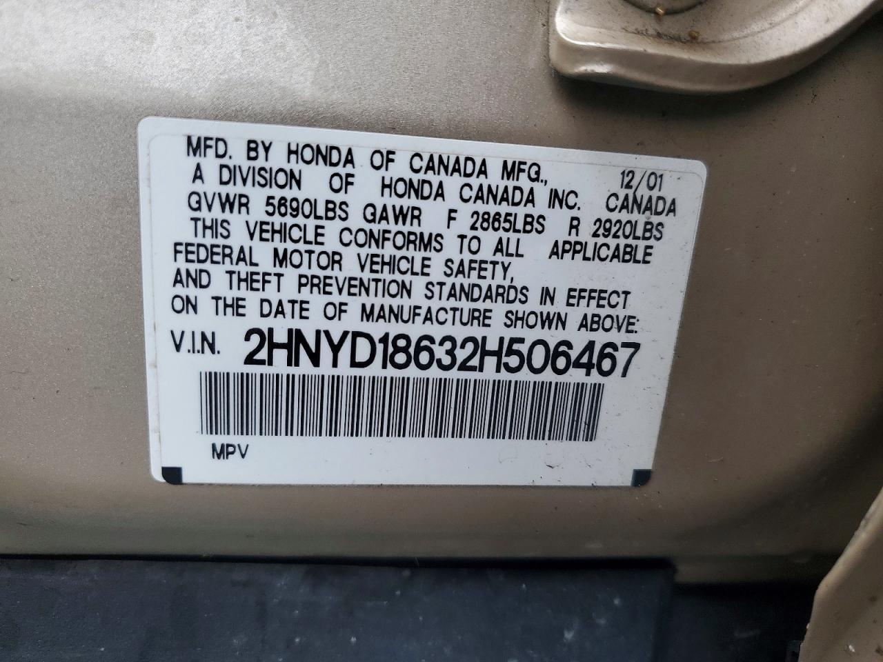 2002 ACURA MDX TOURING photo 25
