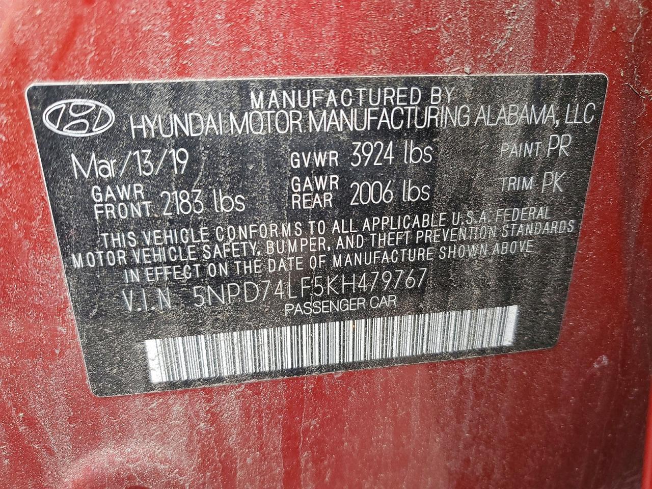 2019 HYUNDAI ELANTRA SE photo 12