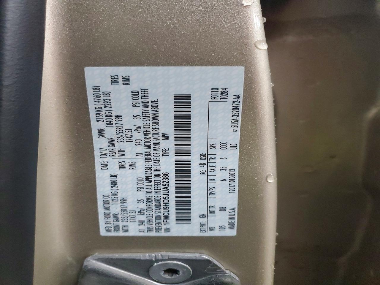 2018 FORD ESCAPE SEL photo 37