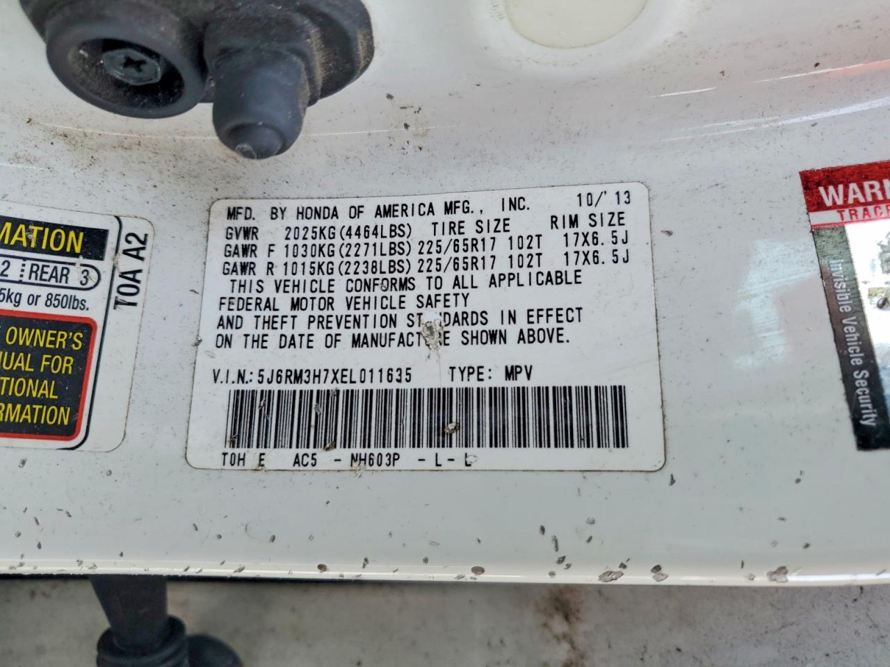 2014 HONDA CR-V EXL photo 13