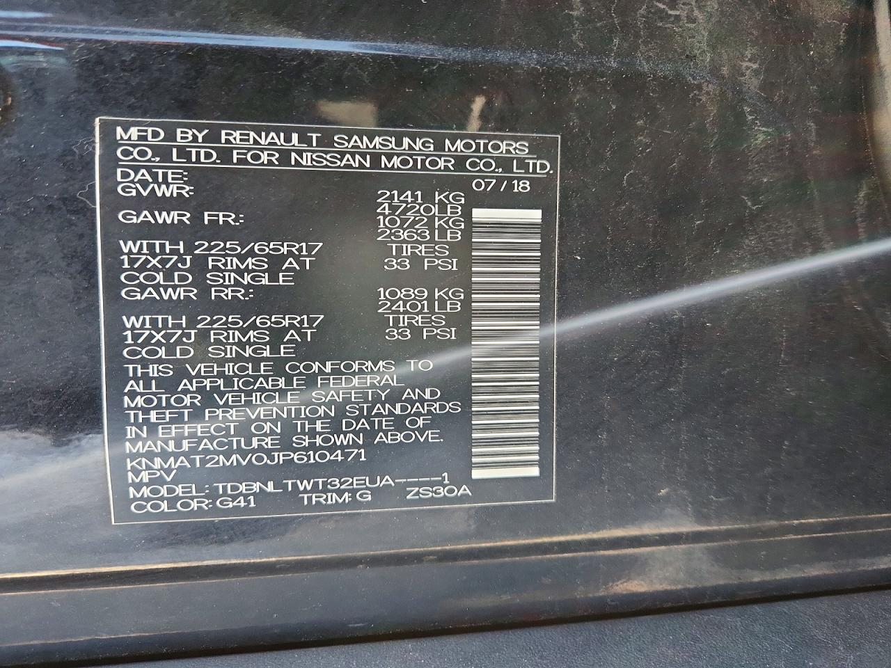 2018 NISSAN ROGUE S photo 23