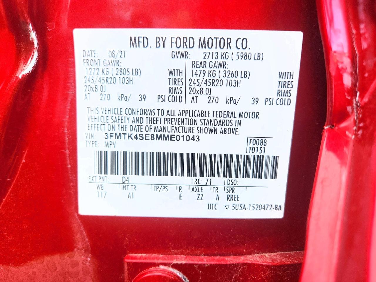 2021 FORD MUSTANG MACH-E GT photo 40
