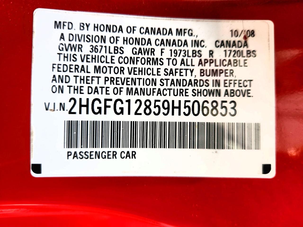 2009 HONDA CIVIC EX photo 23