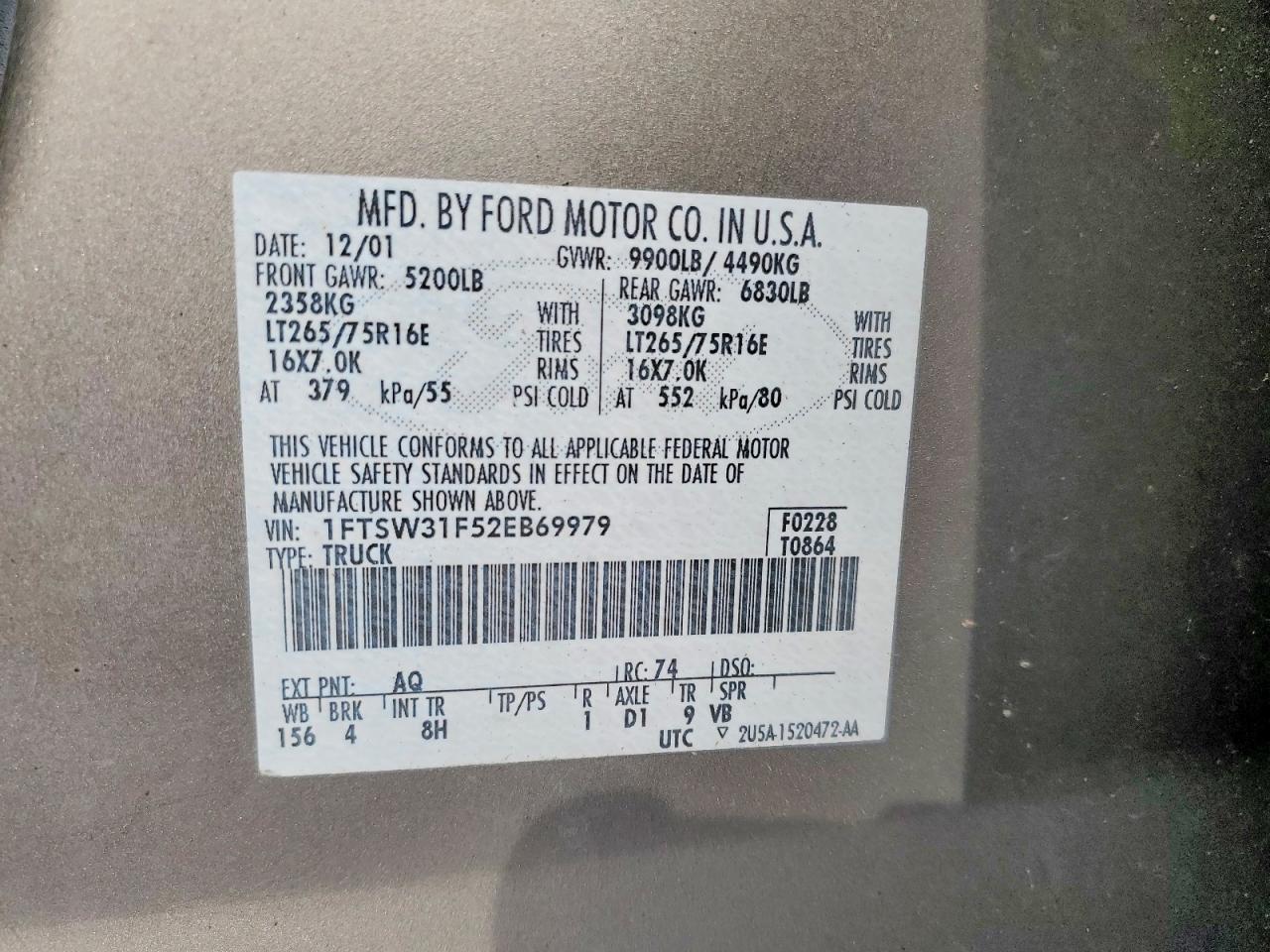 2002 FORD F350 SRW SUPER DUTY photo 34